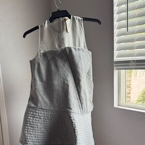 Elegant Gray and White Mini Dress